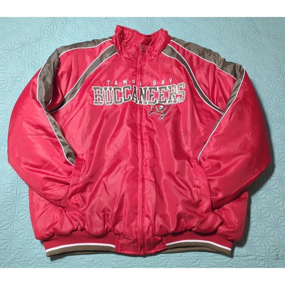 TB Buccaneers NFL G-III Men's Full-Zip Winter Jacket XXL Quilted No Hood 2 Sided